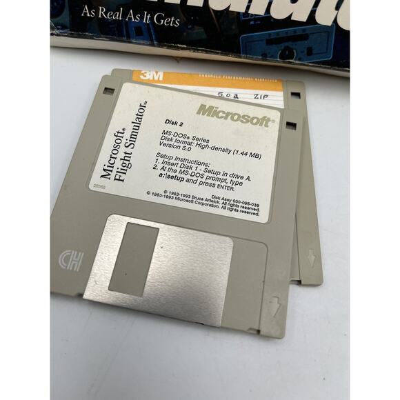 Microsoft Flight Simulator MS-DOS Floppy Disk Complete In Big Box 1993 Big Box - Picture 8 of 12
